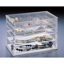 Maßgeschneiderte Theke Top 5 Schubladen Transparent Acryl Wasserdicht Diamant Schmuck Display Box